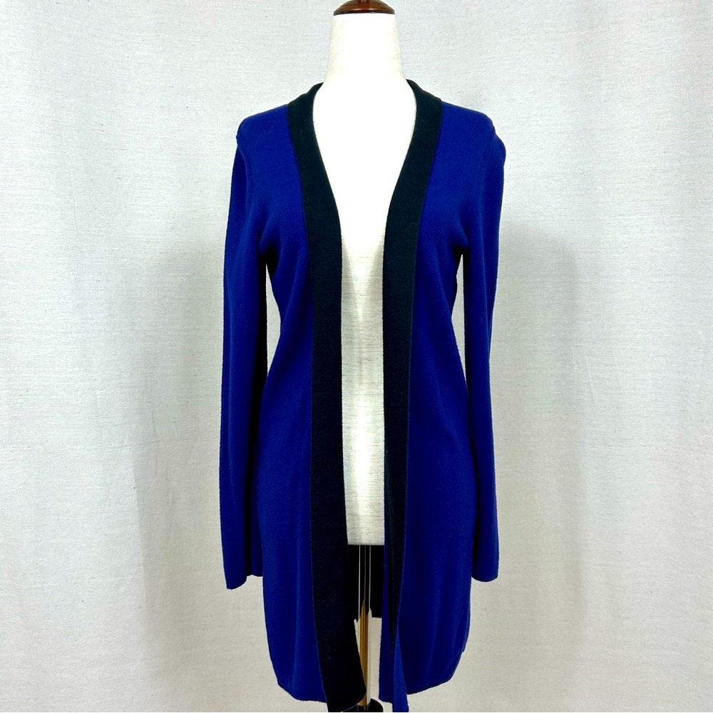 Ann Taylor Blue Open Front Cardigan